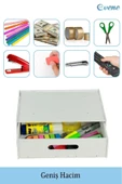 Evene Gizli Çekmece Organizer Masa Altı Saklama Kabı Beyaz Renk Model 1 - 6