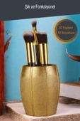 Viselia Makyaj Duzenleyici Makyaj Organizeri Makyaj Fırçalığı Makyaj Fırçası Altın Renk Model 13 thumbnail 3