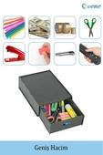 Evene Gizli Çekmece Organizer Masa Altı Saklama Kabı Siyah Renk Model 5 - 6
