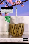 Star Master Diş Fırçası Kabı Diş Fırçalığı Fırçalık Altın Eskitme Renk Model 18 - 3