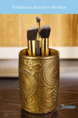 Evene Makyaj Organizeri Makyaj Fırçalığı Makyaj Organizer Düzenleyici Altın Eskitme Renk Model 12 thumbnail 4