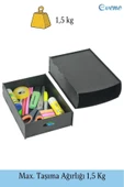 Evene Gizli Çekmece Organizer Masa Altı Saklama Kabı Siyah Renk Model 5 - 7