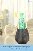Evene Diş Fırçalığı Tezgah Üstü Siyah Renk Diş Fırçası Standı Vazo Model thumbnail 2