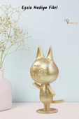 Viselia Dekoratif Küçük Kedi Biblo Heykel El Yapımı Hediyelik Süs Eşyası Sevimli Model Tasarım Ürünü thumbnail 7