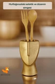 METAFOX Tezgah Kaşıklık Modern Tezgah Üstü Kaşıklık Dekoratif Dik Kaşıklık Altın Renk Model 23 thumbnail 3