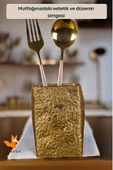 METAFOX Tezgah Kaşıklık Modern Tezgah Üstü Kaşıklık Dekoratif Dik Kaşıklık Altın Eskitme Renk Model 7 thumbnail 3