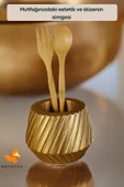 METAFOX Tezgah Kaşıklık Modern Tezgah Üstü Kaşıklık Dekoratif Dik Kaşıklık Altın Renk Model 21 thumbnail 3