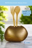 Evene Tezgah Üstü Kaşıklık Dekoratif Dik Kaşıklık Silindir Kaşıklık Altın Eskitme Renk Model 22 thumbnail 2