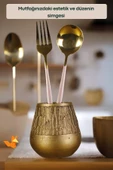 METAFOX Tezgah Kaşıklık Modern Tezgah Üstü Kaşıklık Dekoratif Dik Kaşıklık Altın Eskitme  Renk Model 3 thumbnail 3
