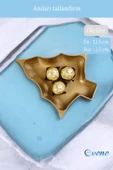 Evene Şekerlik Altın Renk Sunumluk Drajelik Dekoratif Tabak Model 12 - 3