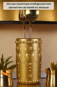 METAFOX Tezgah Kaşıklık Modern Tezgah Üstü Kaşıklık Dekoratif Dik Kaşıklık Altın Renk Model 10 thumbnail 5
