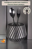 METAFOX Tezgah Kaşıklık Modern Tezgah Üstü Kaşıklık Dekoratif Dik Kaşıklık Gümüş Eskitme Renk Model 21 thumbnail 2