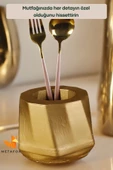 METAFOX Tezgah Kaşıklık Modern Tezgah Üstü Kaşıklık Dekoratif Dik Kaşıklık Altın Renk Model 17 thumbnail 6