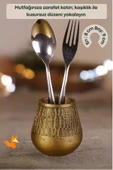 METAFOX Tezgah Kaşıklık Modern Tezgah Üstü Kaşıklık Dekoratif Dik Kaşıklık Altın Eskitme  Renk Model 3 thumbnail 2