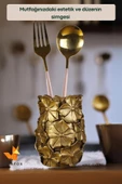 METAFOX Tezgah Kaşıklık Modern Tezgah Üstü Kaşıklık Dekoratif Dik Kaşıklık Altın Eskitme Renk Model 16 thumbnail 3