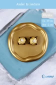Evene Şekerlik Sunumluk Drajelik Dekoratif Tabak Altın Renk Model 17 thumbnail 2