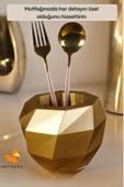 METAFOX Tezgah Kaşıklık Modern Tezgah Üstü Kaşıklık Dekoratif Dik Kaşıklık Altın Renk Model 20 thumbnail 6