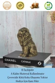 Evene Biblo Dekoratif Obje Heykel Biblo Aslan Biblo Dekoratif Süs Eşyası Altın Eskitme Renk Model 2 - 4