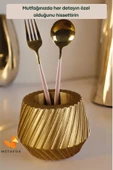 METAFOX Tezgah Kaşıklık Modern Tezgah Üstü Kaşıklık Dekoratif Dik Kaşıklık Altın Renk Model 21 thumbnail 6