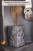 METAFOX Tezgah Kaşıklık Modern Tezgah Üstü Kaşıklık Dekoratif Dik Kaşıklık Gümüş Eskitme Renk Model 7 - 3