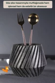 METAFOX Tezgah Kaşıklık Modern Tezgah Üstü Kaşıklık Dekoratif Dik Kaşıklık Gümüş Eskitme Renk Model 21 thumbnail 5