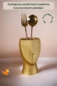 METAFOX Tezgah Kaşıklık Modern Tezgah Üstü Kaşıklık Dekoratif Dik Kaşıklık Altın Renk Model 23 thumbnail 2
