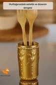 METAFOX Tezgah Kaşıklık Modern Tezgah Üstü Kaşıklık Dekoratif Dik Kaşıklık Altın Renk Model 10 thumbnail 3