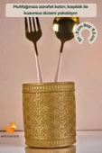 METAFOX Tezgah Kaşıklık Modern Tezgah Üstü Kaşıklık Dekoratif Dik Kaşıklık Altın Renk Model 4 thumbnail 2
