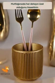 METAFOX Tezgah Kaşıklık Modern Tezgah Üstü Kaşıklık Dekoratif Dik Kaşıklık Altın Renk Model 1 thumbnail 6