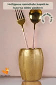 METAFOX Tezgah Kaşıklık Modern Tezgah Üstü Kaşıklık Dekoratif Dik Kaşıklık Altın Renk Model 13 - 2