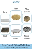 Evene Şekerlik Altın Renk Sunumluk Drajelik Dekoratif Tabak Dörtgen Model - 7