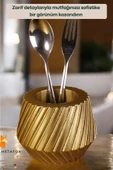 METAFOX Tezgah Kaşıklık Modern Tezgah Üstü Kaşıklık Dekoratif Dik Kaşıklık Altın Renk Model 21 thumbnail 4