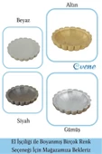 Evene Şekerlik Beyaz Renk Sunumluk Drajelik Dekoratif Tabak Çiçek Model - 4