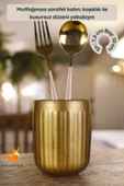 METAFOX Tezgah Kaşıklık Modern Tezgah Üstü Kaşıklık Dekoratif Dik Kaşıklık Altın Eskitme Renk Model 11 thumbnail 2