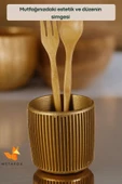 METAFOX Tezgah Kaşıklık Modern Tezgah Üstü Kaşıklık Dekoratif Dik Kaşıklık Altın Renk Model 1 thumbnail 3