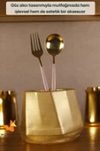 METAFOX Tezgah Kaşıklık Modern Tezgah Üstü Kaşıklık Dekoratif Dik Kaşıklık Altın Renk Model 17 thumbnail 5