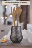 METAFOX Tezgah Kaşıklık Modern Tezgah Üstü Kaşıklık Dekoratif Dik Kaşıklık Gümüş Eskitme Renk Model 15 thumbnail 3