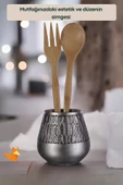 METAFOX Tezgah Kaşıklık Modern Tezgah Üstü Kaşıklık Dekoratif Dik Kaşıklık Gümüş Eskitme Renk Model 3 thumbnail 3