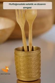METAFOX Tezgah Kaşıklık Modern Tezgah Üstü Kaşıklık Dekoratif Dik Kaşıklık Altın Renk Model 4 thumbnail 3