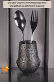 METAFOX Tezgah Kaşıklık Modern Tezgah Üstü Kaşıklık Dekoratif Dik Kaşıklık Gümüş Eskitme Renk Model 15 thumbnail 5