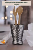 METAFOX Tezgah Kaşıklık Modern Tezgah Üstü Kaşıklık Dekoratif Dik Kaşıklık Gümüş Eskitme Renk Model 14 thumbnail 3
