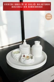 tambana Krem Sunumluk Takı Tabağı Dekoratif Tepsi Obje Seti 5 Parça Model 1025 thumbnail 4
