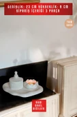 tambana Beyaz Sunumluk Takı Tabağı Dekoratif Tepsi Obje Seti 3 Parça Model 1028 thumbnail 3