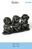 Evene Biblo Dekoratif Obje Heykel Üç Maymun Biblo Dekoratif Süs Eşyası Gümüş Eskitme Renk Model 30 thumbnail 3