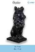 Evene Biblo Dekoratif Obje Heykel Taçlı Aslan Biblo Dekoratif Süs Eşyası Siyah Model 34 thumbnail 3
