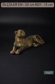 Rugad Biblo Dekoratif Heykel Leopar Biblosu Altın Eskitme Renk Model 38 thumbnail 3