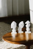 Evene Biblo Dekoratif Obje Heykel Üç Maymun Biblo Dekoratif Süs Eşyası Beyaz Model 31 thumbnail 1