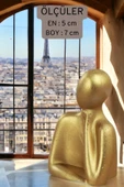 Rugad Biblo Heykel Düşünen Insan Silüeti Orta Boy Altın Model 12 thumbnail 4