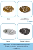 Evene Takı Organizer Makyaj Düzenleyici Kozmetik Organizer Dekoratif Tabak Altın Eskitme Renk Çiçek Model - 8