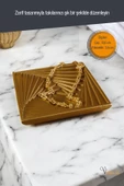 Viselia Takı Tabağı Takı Organizeri Takı Makyaj Kozmetik Düzenleyici Altın Renk Model 3 thumbnail 2